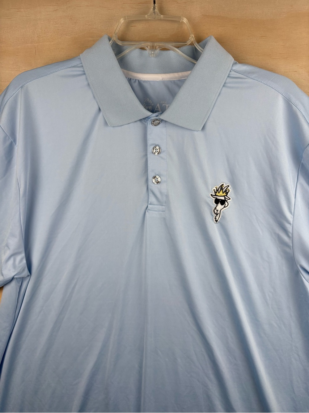 Goat USA Men's Large Blue Short Sleeve Golf Polo Shirt Performance Golfing